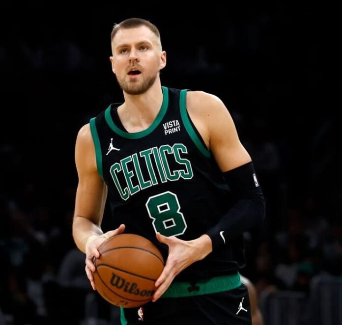 Boston Celtics center Kristaps Porzingis is averaging a career-best 70.5% true shooting