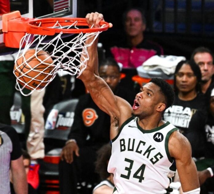 Milwaukee Bucks Giannis Antetokounmpo now leads NBA with 641 points this season