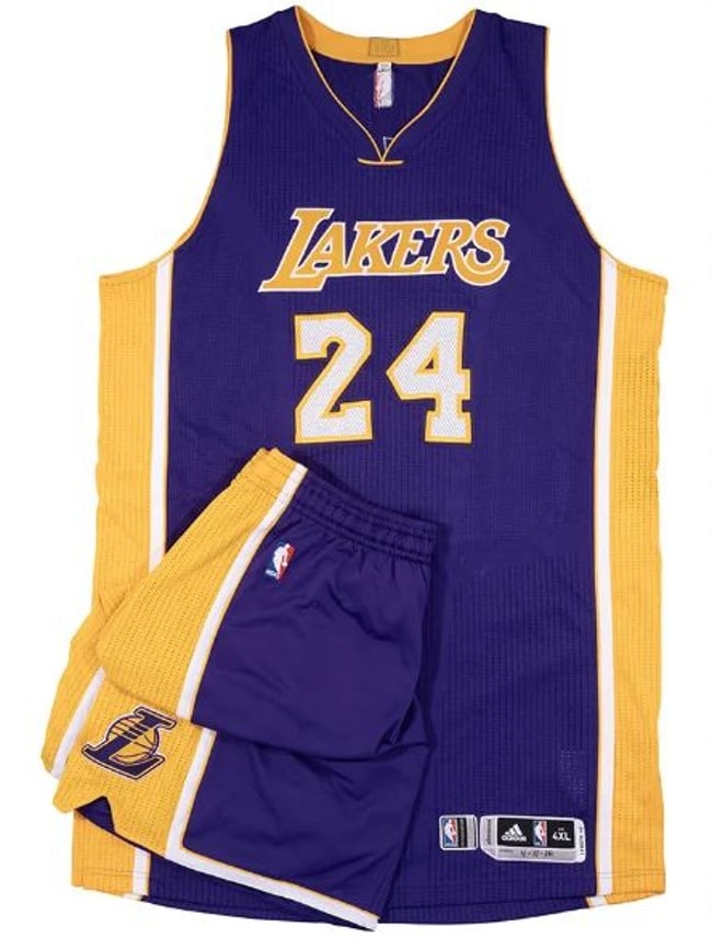Los Angeles Lakers Kobe Bryants last road game uniform sells for $485,197 at SCP Auctions