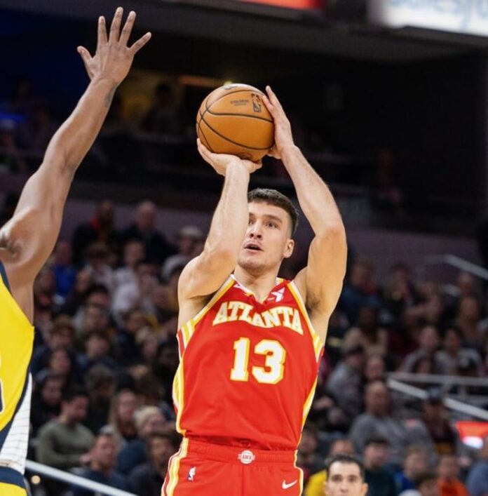 Atlanta Hawks Bogdan Bogdanovic has made 100 3-pointers off the bench this season, the most by any reserve